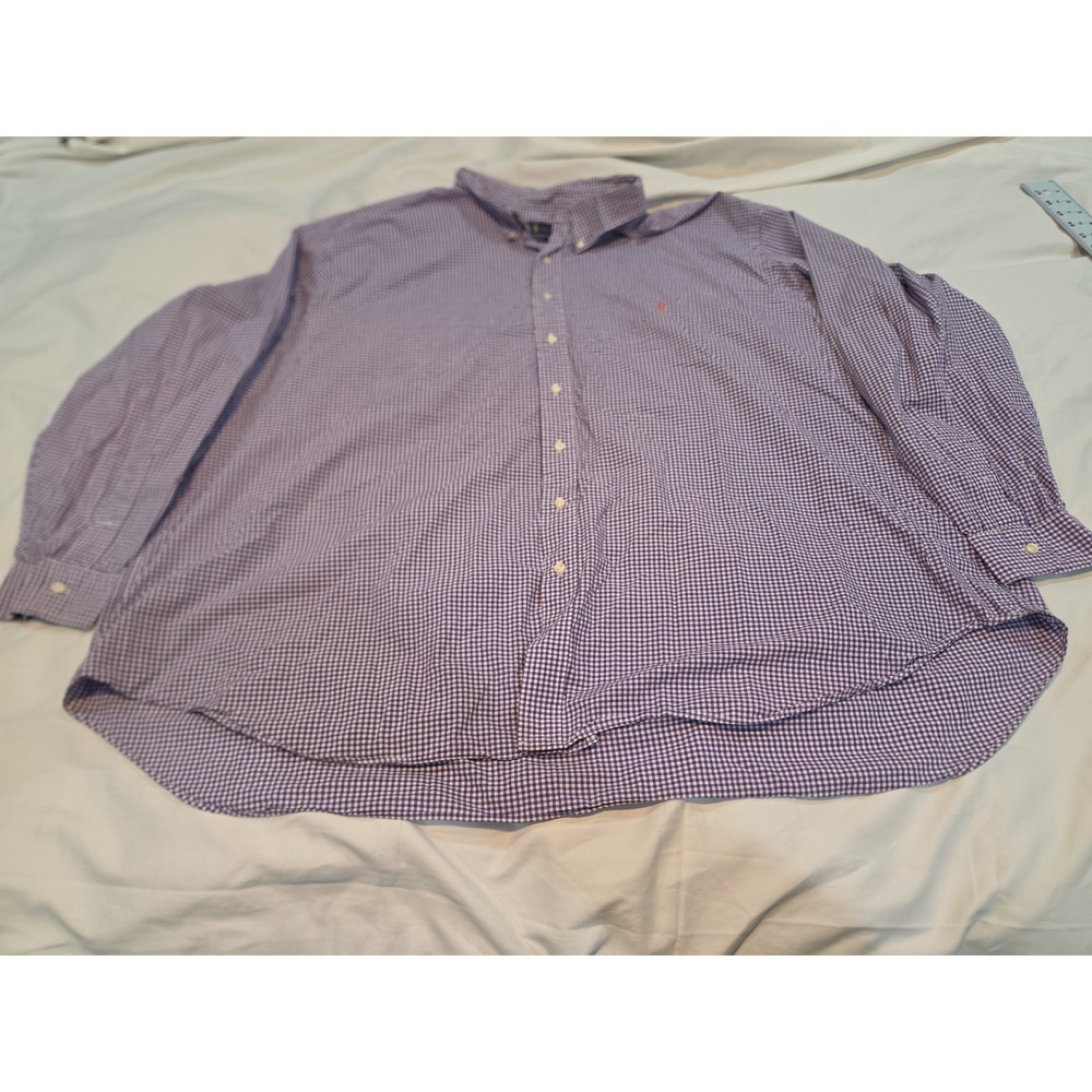 Ralph Lauren 5xb Long Sleeve Button Down Purple Checkered Shirt
